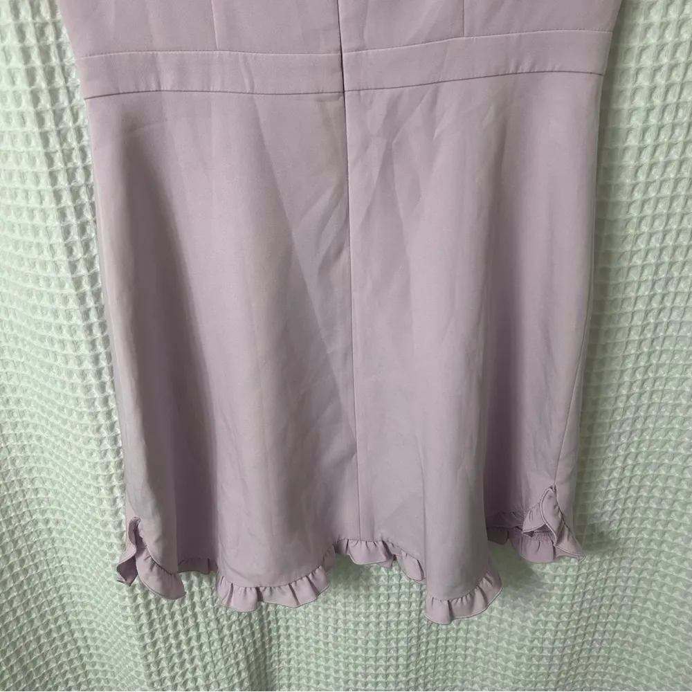 Gal Meets Glam Ruffle-Trim Peter Pan Lavender Collar Dress Size 8 - Image 8