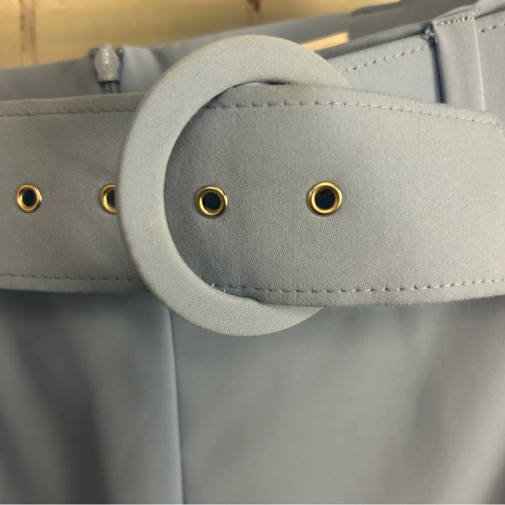 Lavender Brown shorts layered ruffle belted baby blue size Small preppy USA - Image 6