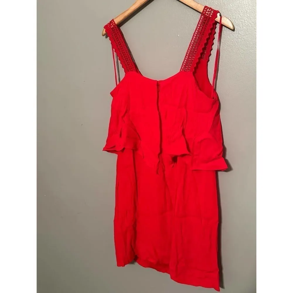 Maeve Womens‎ Anthropologie Red Orange Chiffon Dress - Size 6 - Image 5