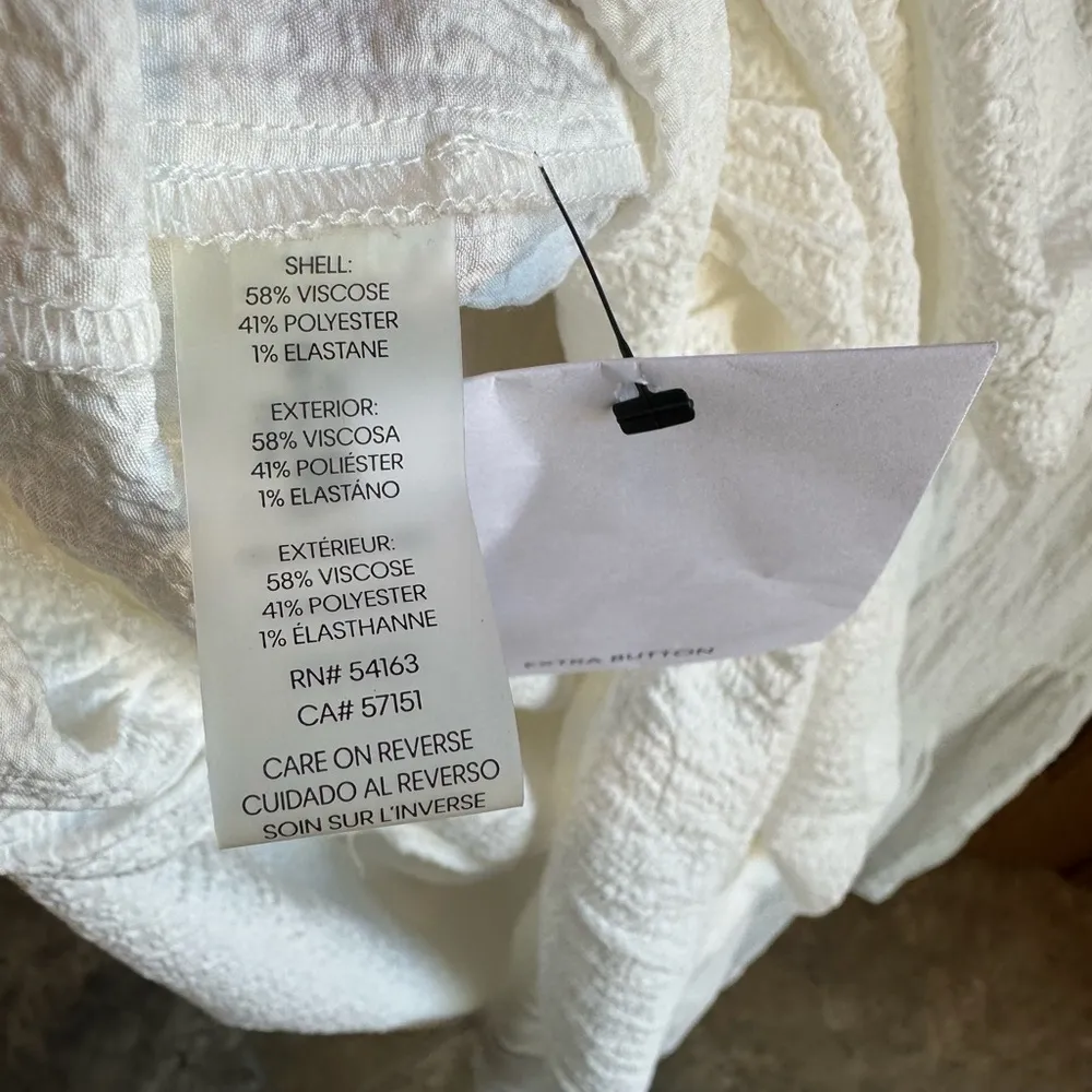 Calvin Klein Tiered A-Line Midi Dress Size 4 New NWT Crinkle Cream Material - Image 5