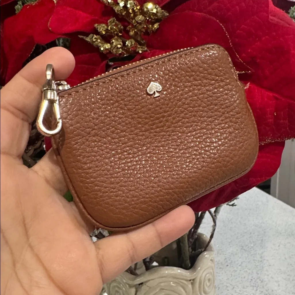🤎Kate Spade New York Rosie Tan Small Gold Clip On Coin Purse - Image 2