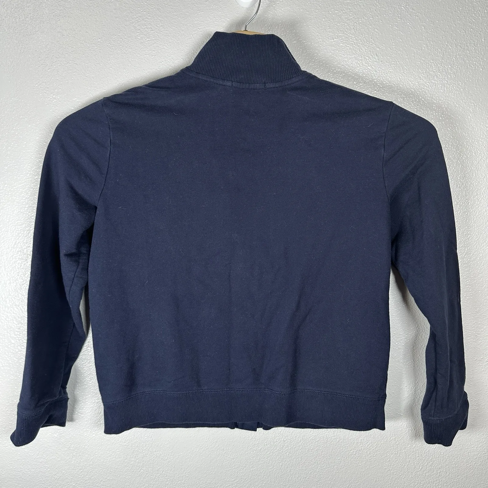 Lauren Ralph Lauren Cardigan Sweatshirt Womens XL Navy Blue Silver Snap Front - Image 5