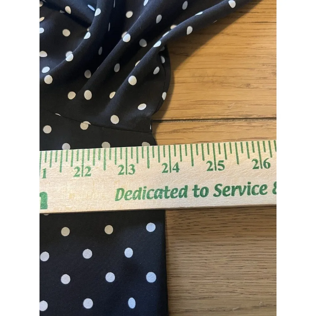 Ralph Lauren Womens‎ Top Size XL Black White Polka Dot Buttons Career Designer - Image 5