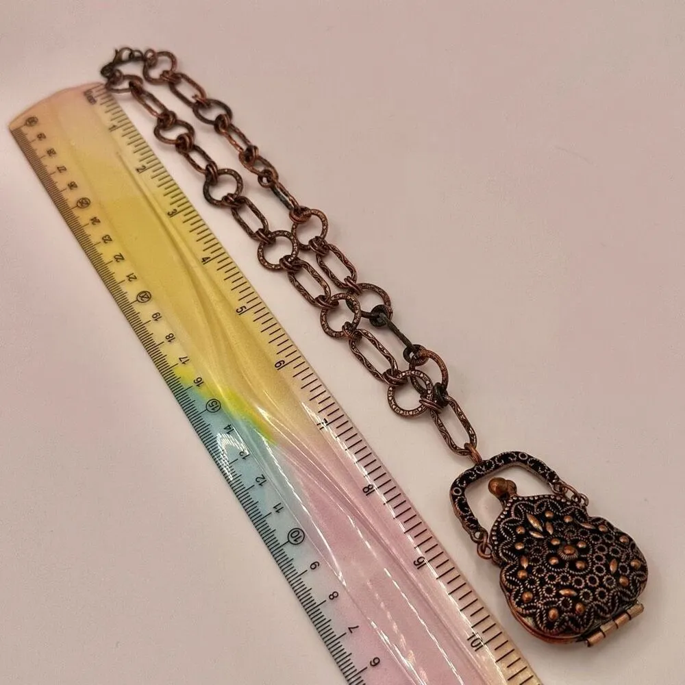 Filagree purse locket pendant necklace - Image 7