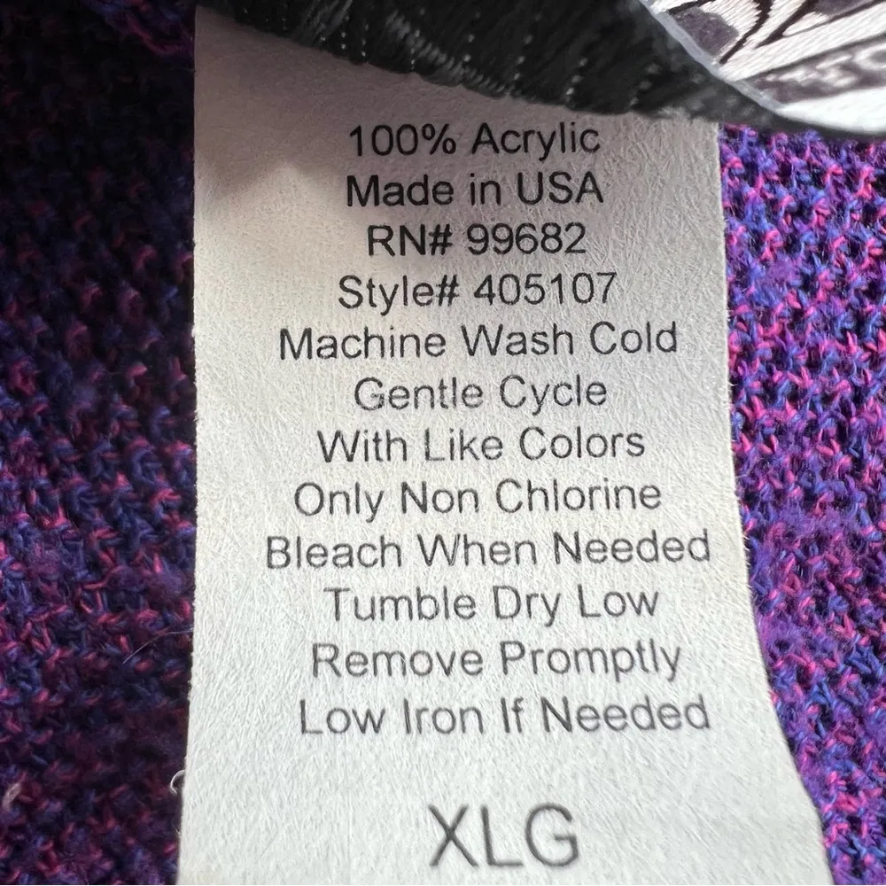 Vintage 212 New York Purple & Pink open weave knit sweater Size XL - Image 4