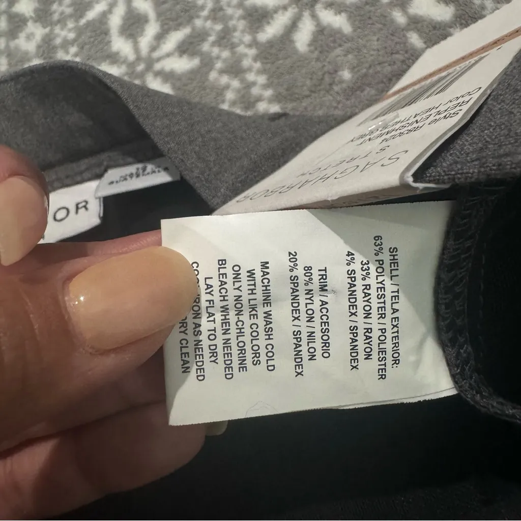 NWT Sag Harbor Women's Stretch Heather Grey Slimming Solution Dress Pants Sz 12 - Image 3