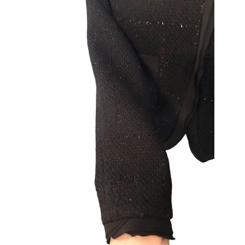 Larry Levine Signature Line black metallic steampunk retro wool blend blazer Size 4 - Image 4