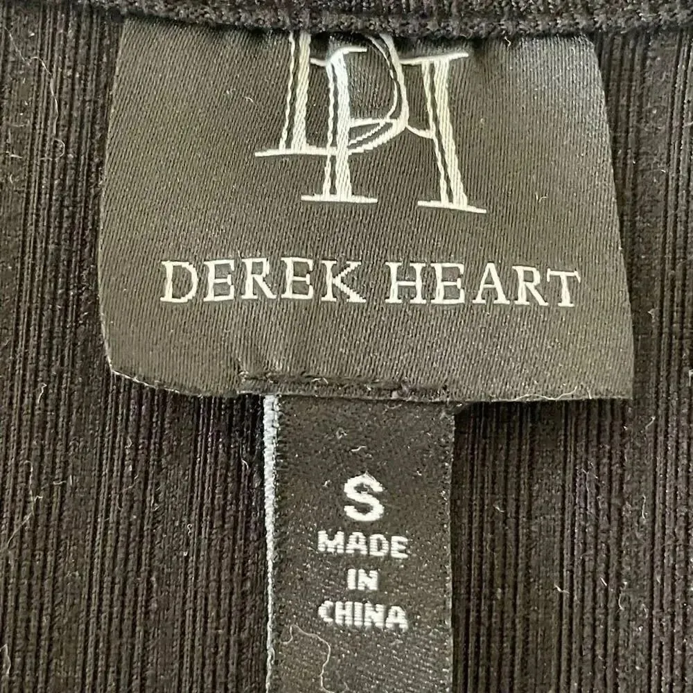 Derek Heart Black V-neck Short Sleeves Knitwear Oversized Buttons SZ S #1269 - Image 7