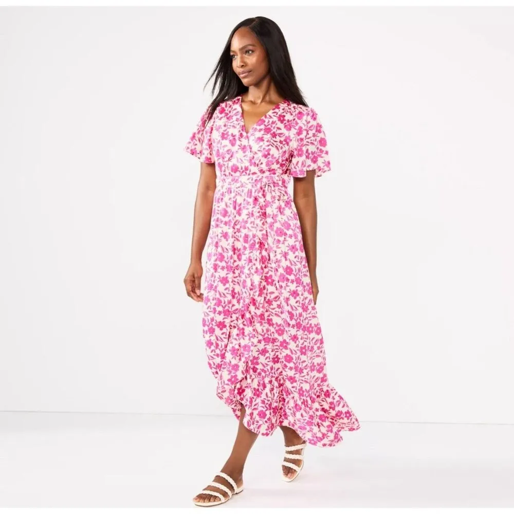 Draper James RSVP Floral Maxi Dress Women M Pink Preppy Fairy Feminine Whimsical - Image 2