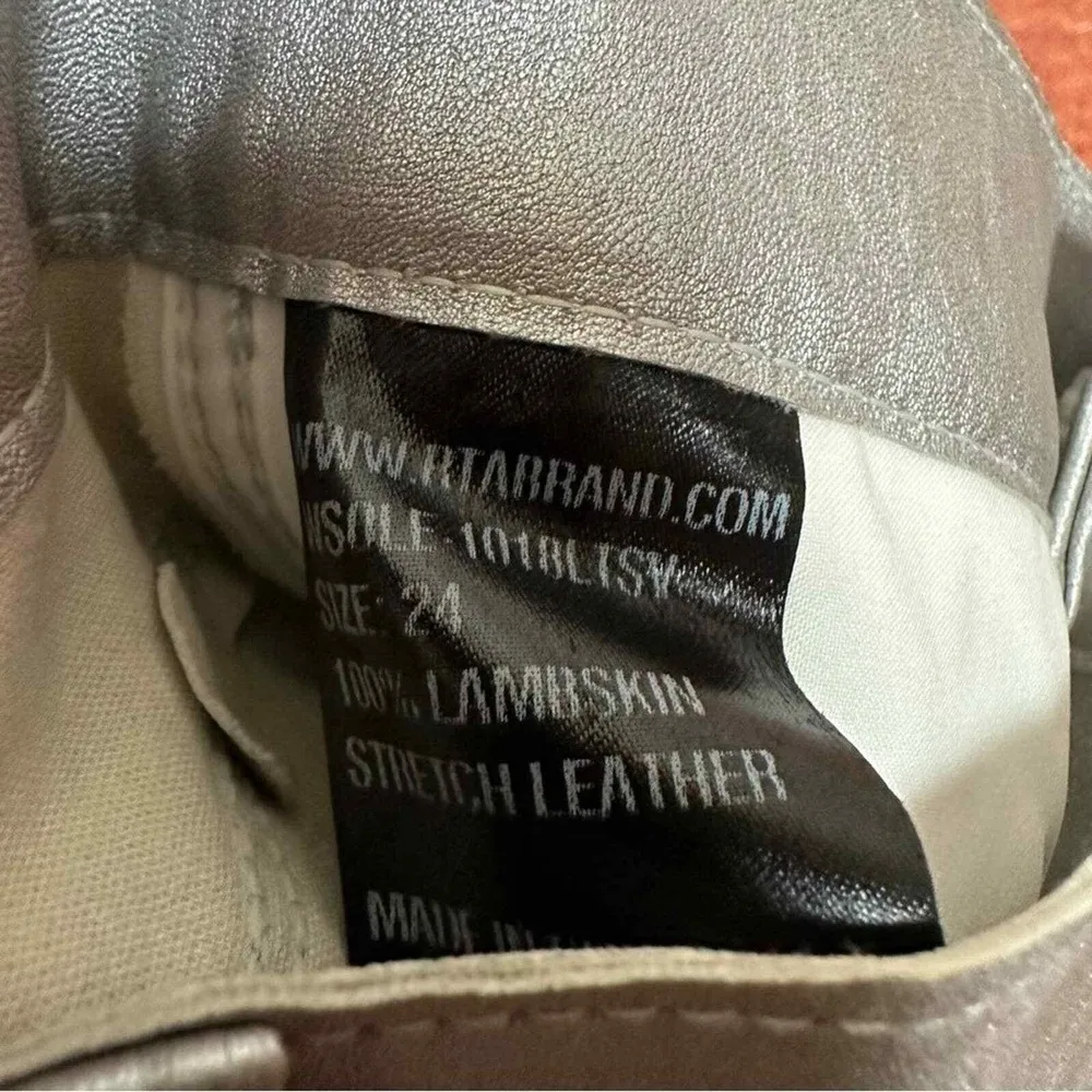 NWT RtA Lambskin Stretch Madrid Leather Pants Silver Size 24 - Image 5