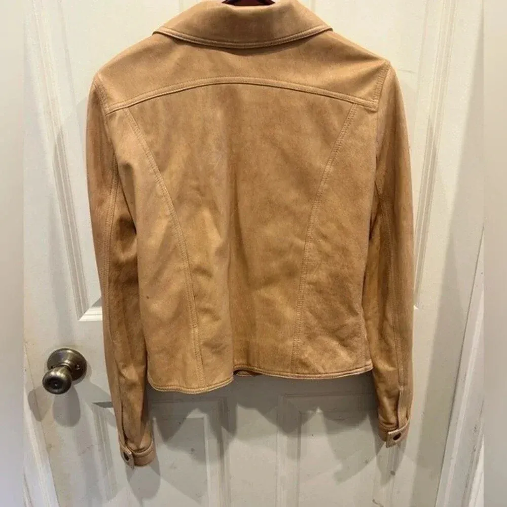 Bolsa Leather‎ Jacket Tan Nude Beige size Medium Brown - Image 7