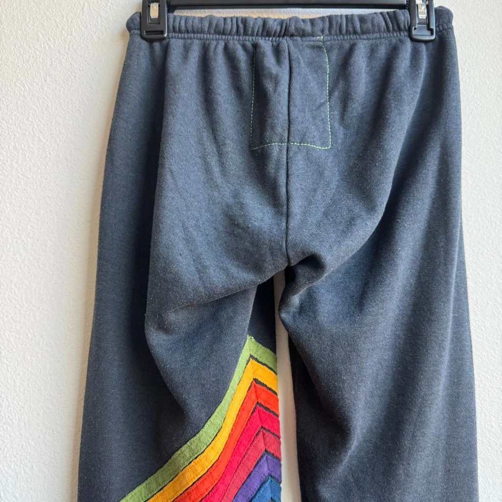 Aviator Nation Women’s Chevron Sweatpants Grey Size XS 27” Inseam - Image 4