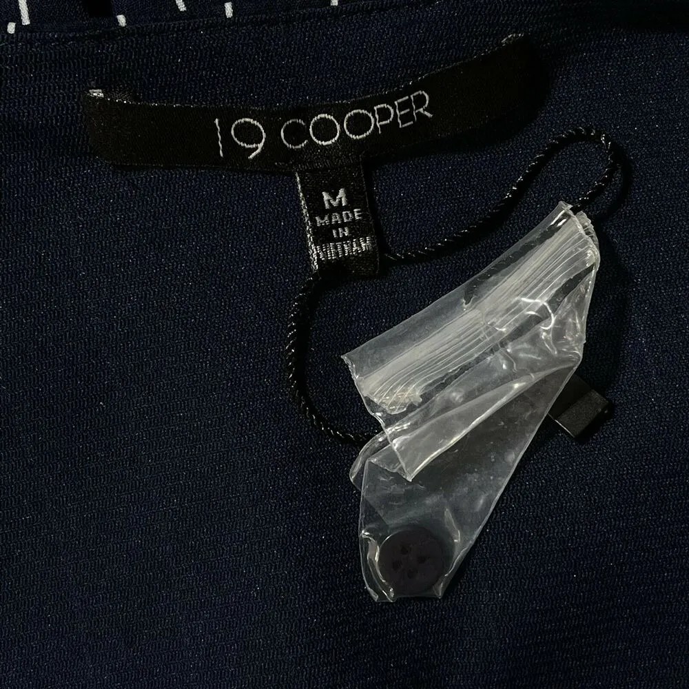 19 Cooper Medium A-Line Mini Dress Striped V-Neck 3/4 Sleeves Button-Up Lined - Image 9