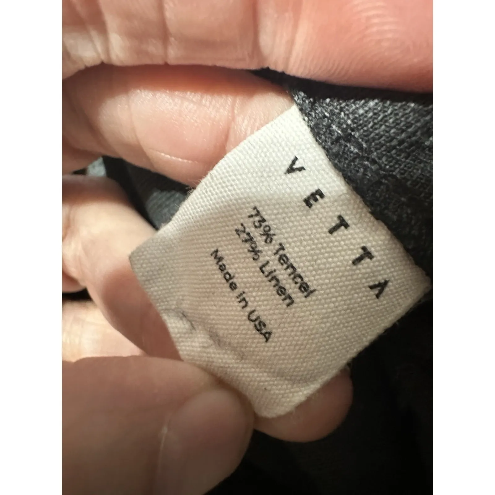 VETTA Capsule Black Wrap Jumpsuit Short Sleeve Wide Leg Tencel Linen Size M EUC Size M - Image 8