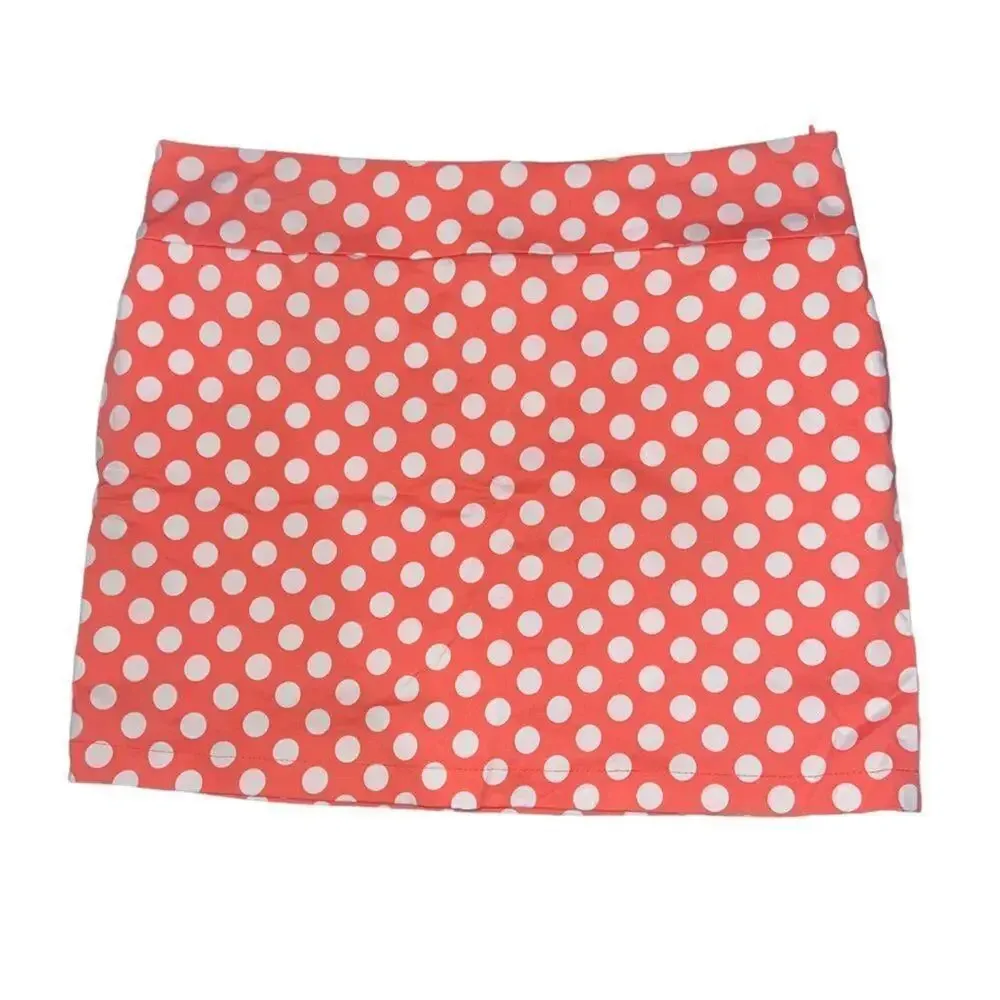 Larry Levine Coral‎ Polka Dot Golf Skort Size 12 - Image 2