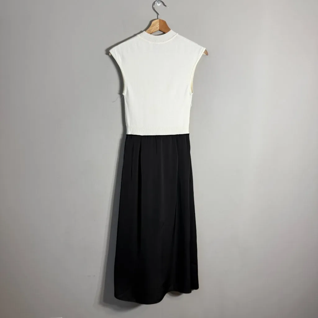 Hugo Boss Ferdola Mixed Media Midi Dress Women's XS Ivory Black Career Chic NWOT - Image 7