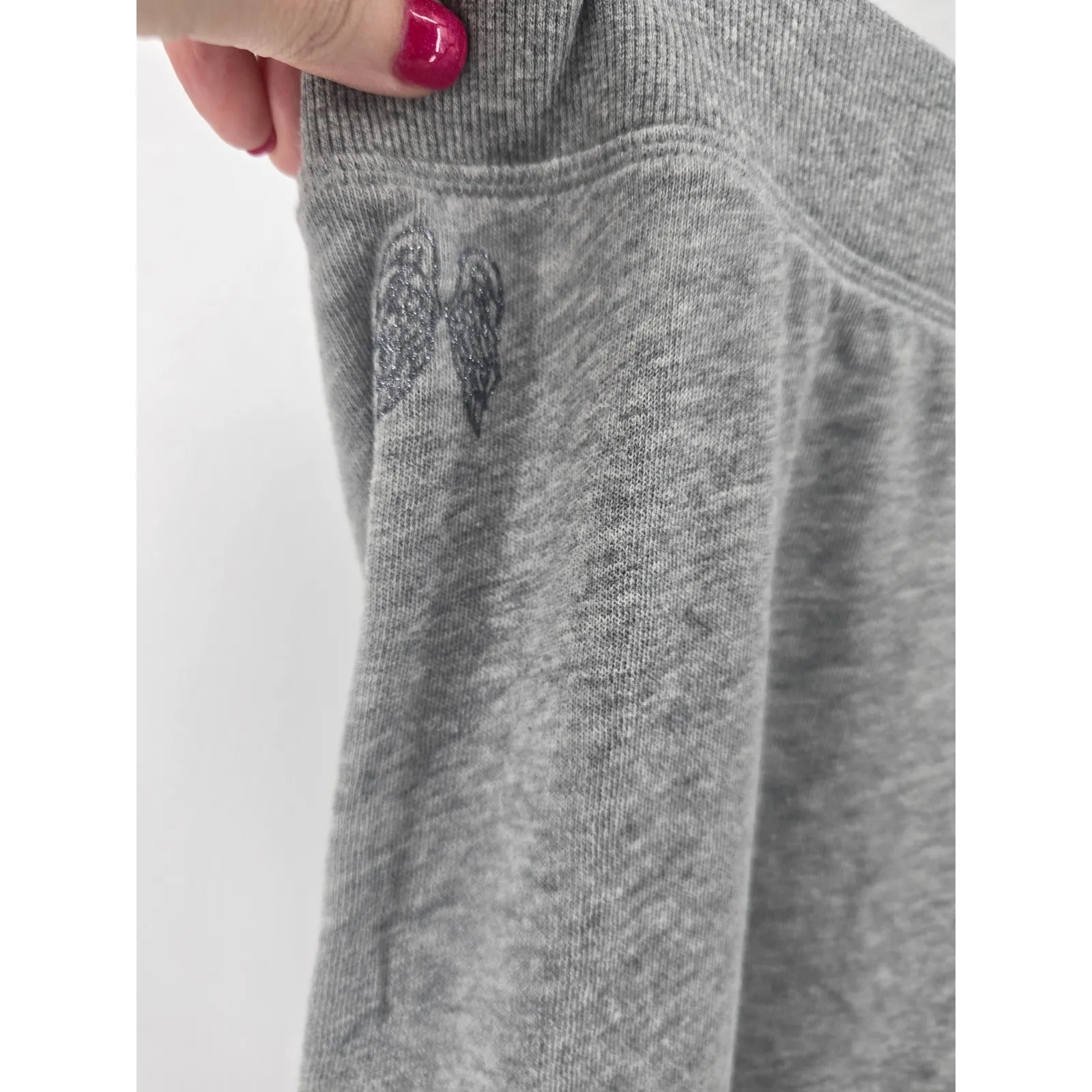 VICTORIAS SECRET SUPERMODEL ESSENTIALS Grey Lounge Joggers Large  Wing Logo - Image 2