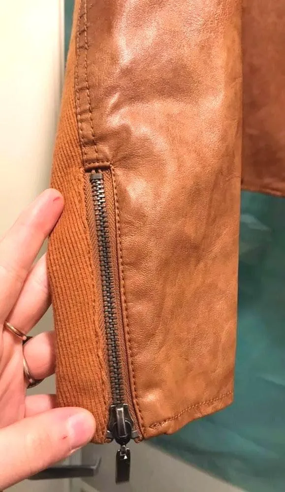 Faux Tan Leather Jacket - Image 7