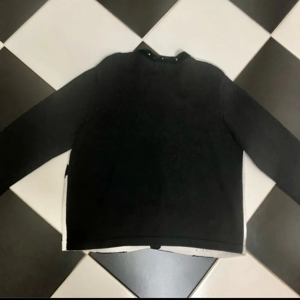 Vintage 90s Berek Animal Print Sweater Sequin Rhinestone Black Size XL - Image 10