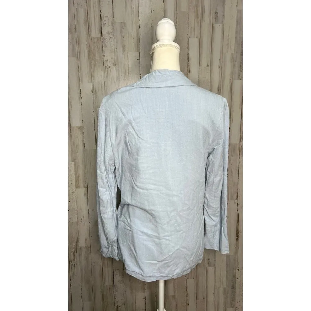 Altar'd State Women's Blazer Size Small Light Blue Double Button Business Jacket - Image 3
