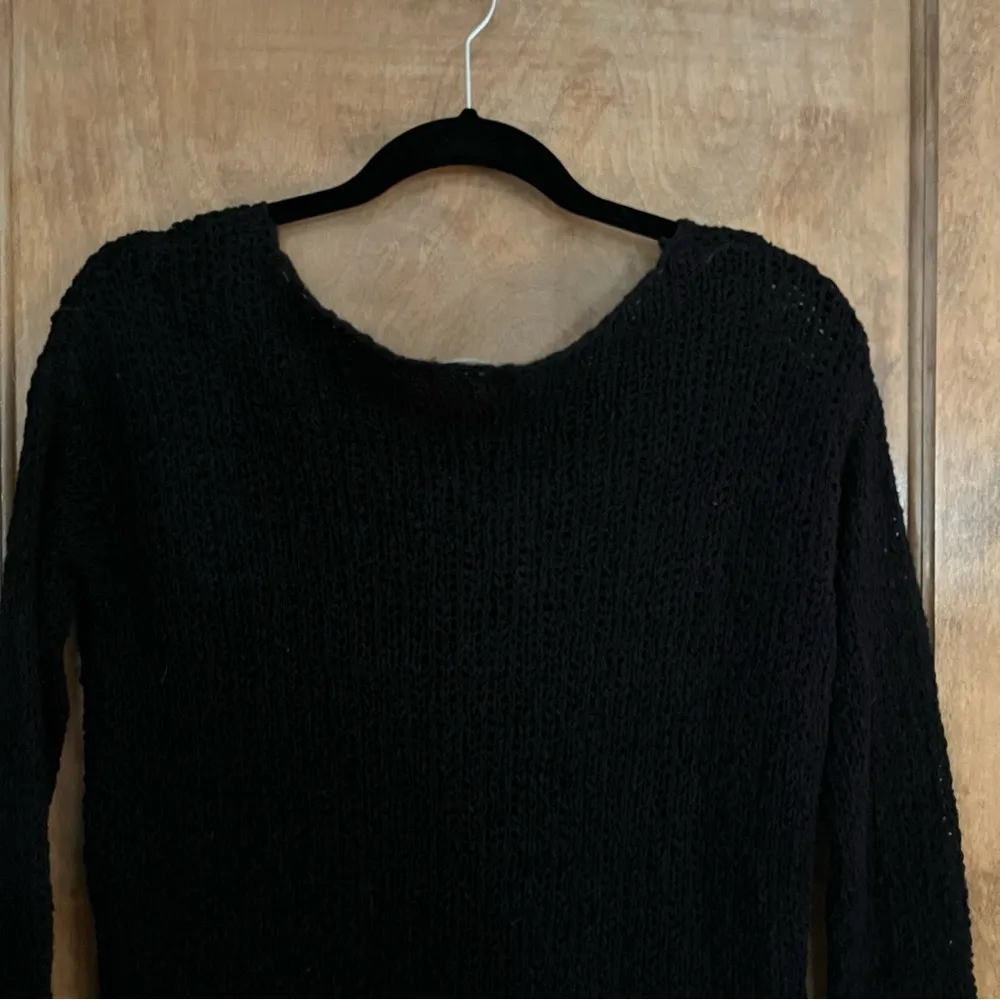 H & M Black loose knit sweater. Size XS - Image 9