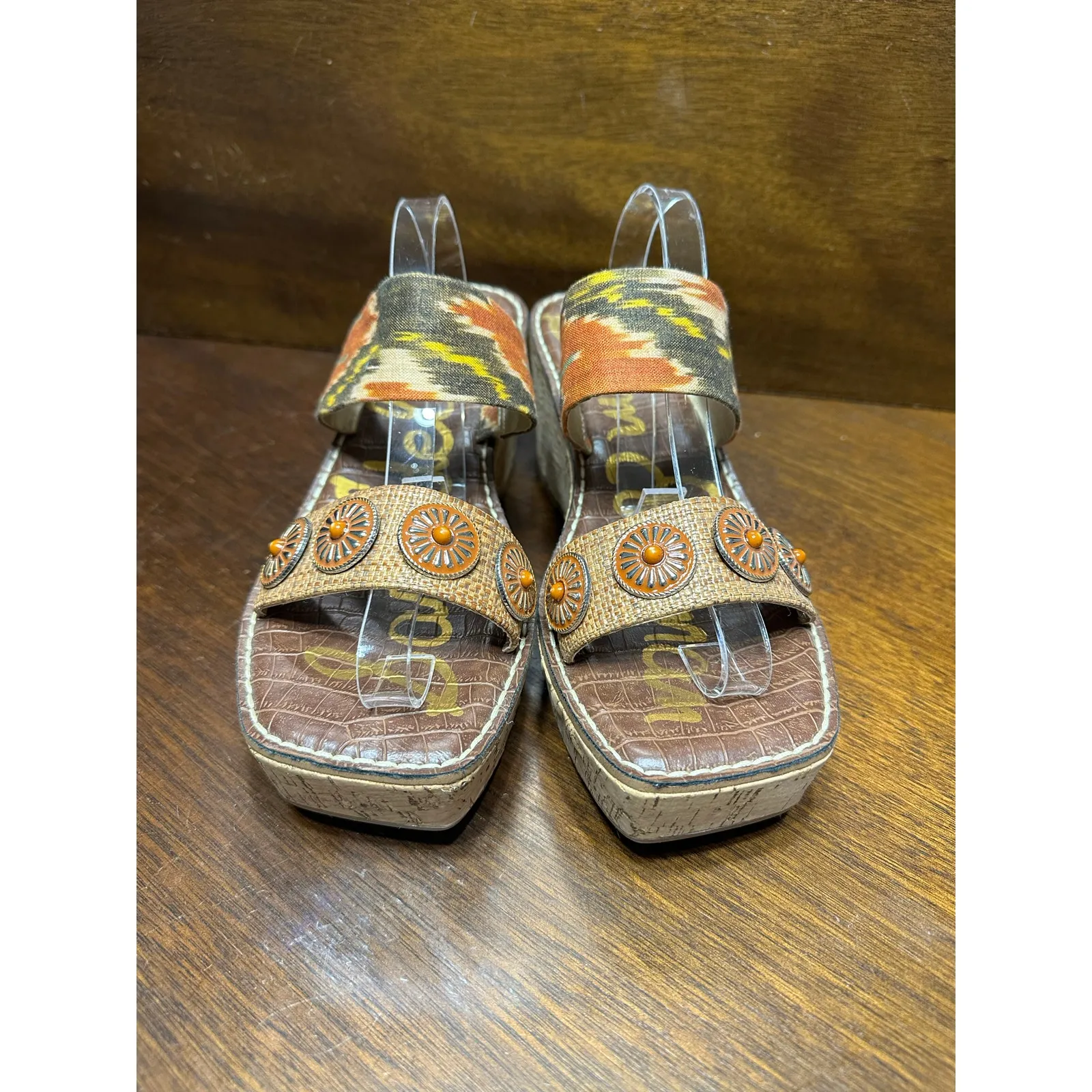 Sam Edelman Southwestern Cowgirl Aztec Boho Wedge Sandals Women 8.5 Western - Image 4