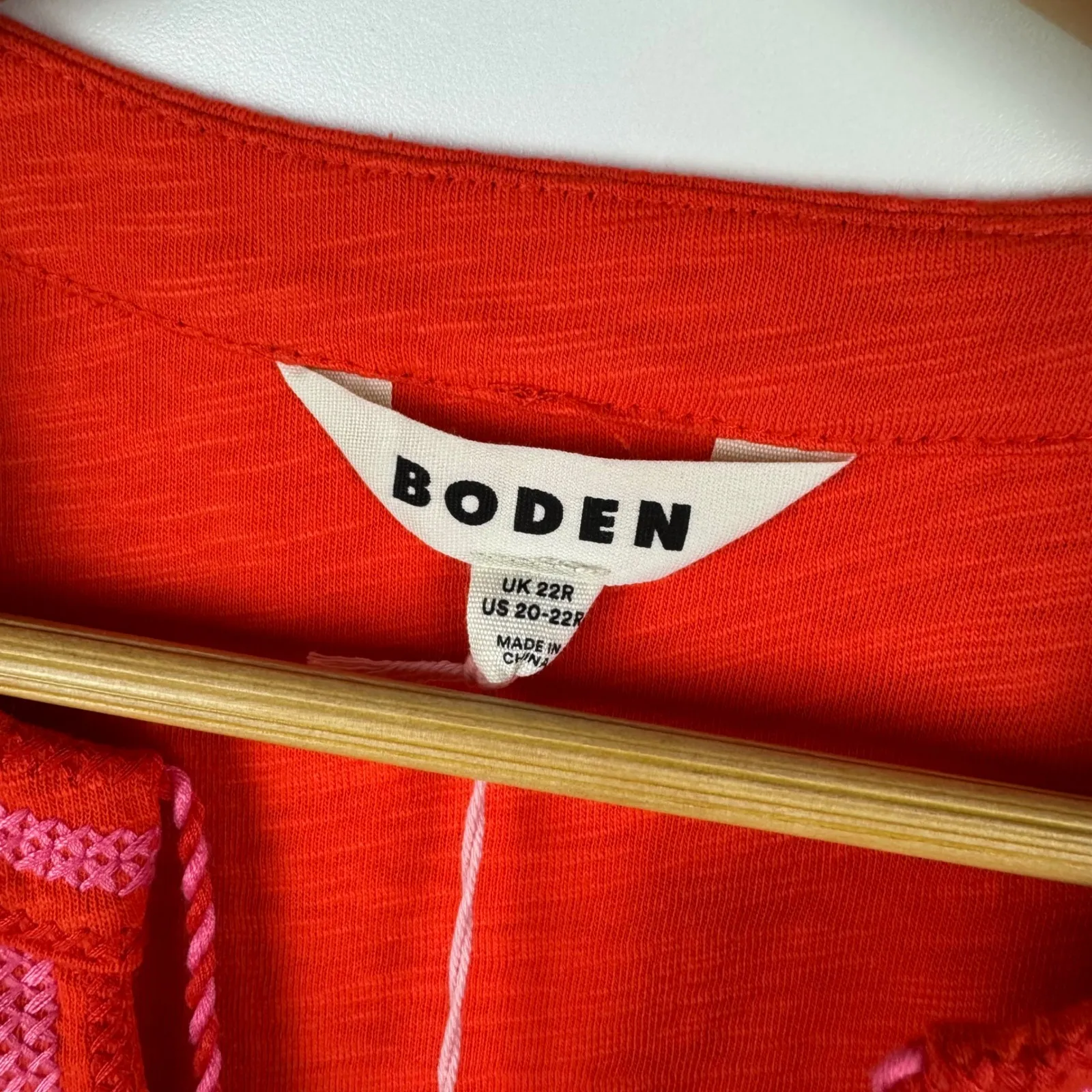 NWT Boden Nadine Notch Cotton Dress Size 20/22 Sleeveless Preppy Resort Vacation Red - Image 7