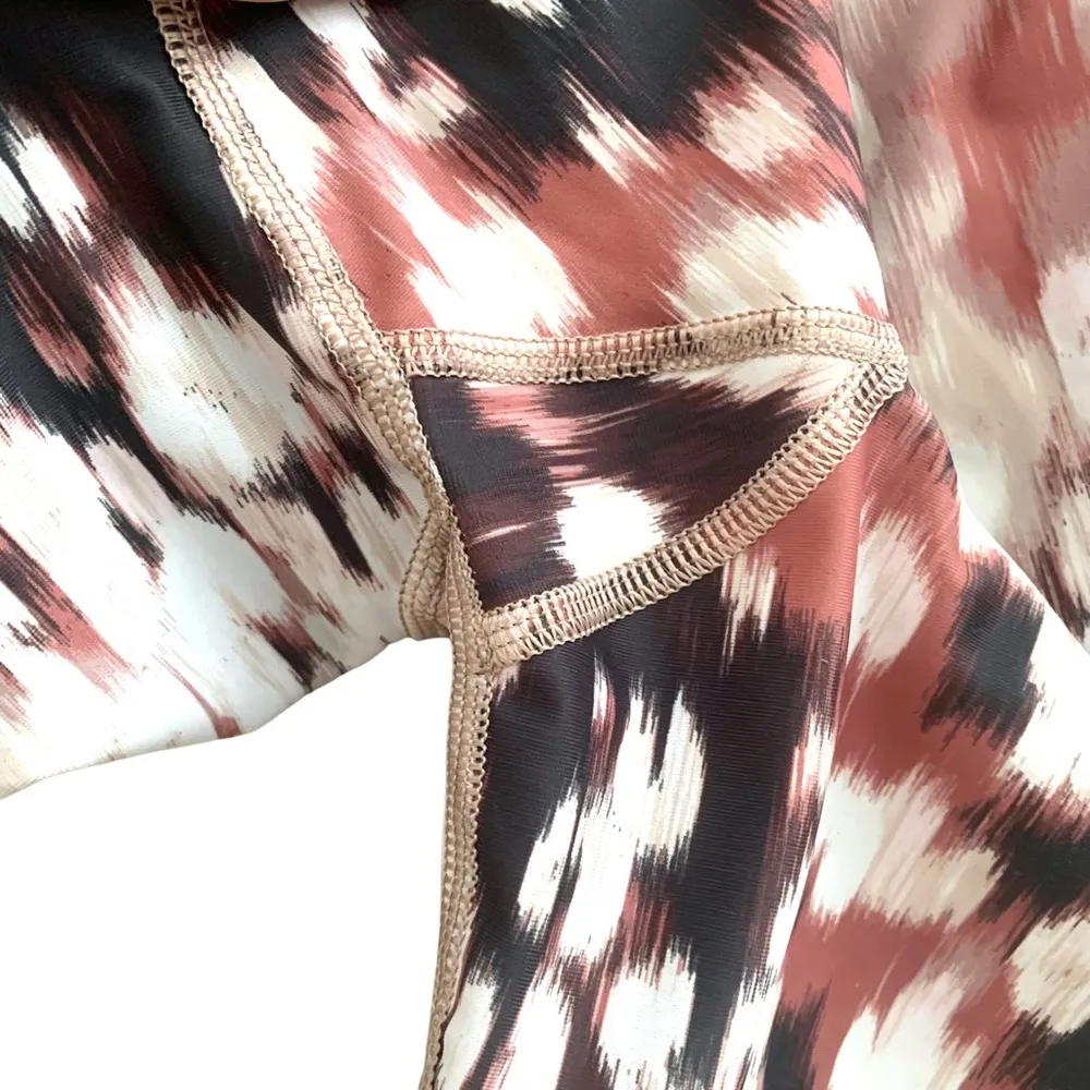 Aerie offline brown cream earth neutral tone multicolor crossover waist shorts - Image 3