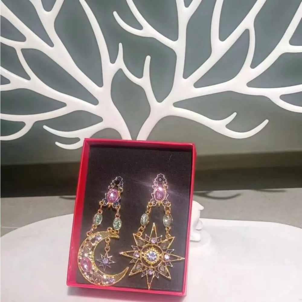 Gold and Purple Celestial Earrings - Image 3