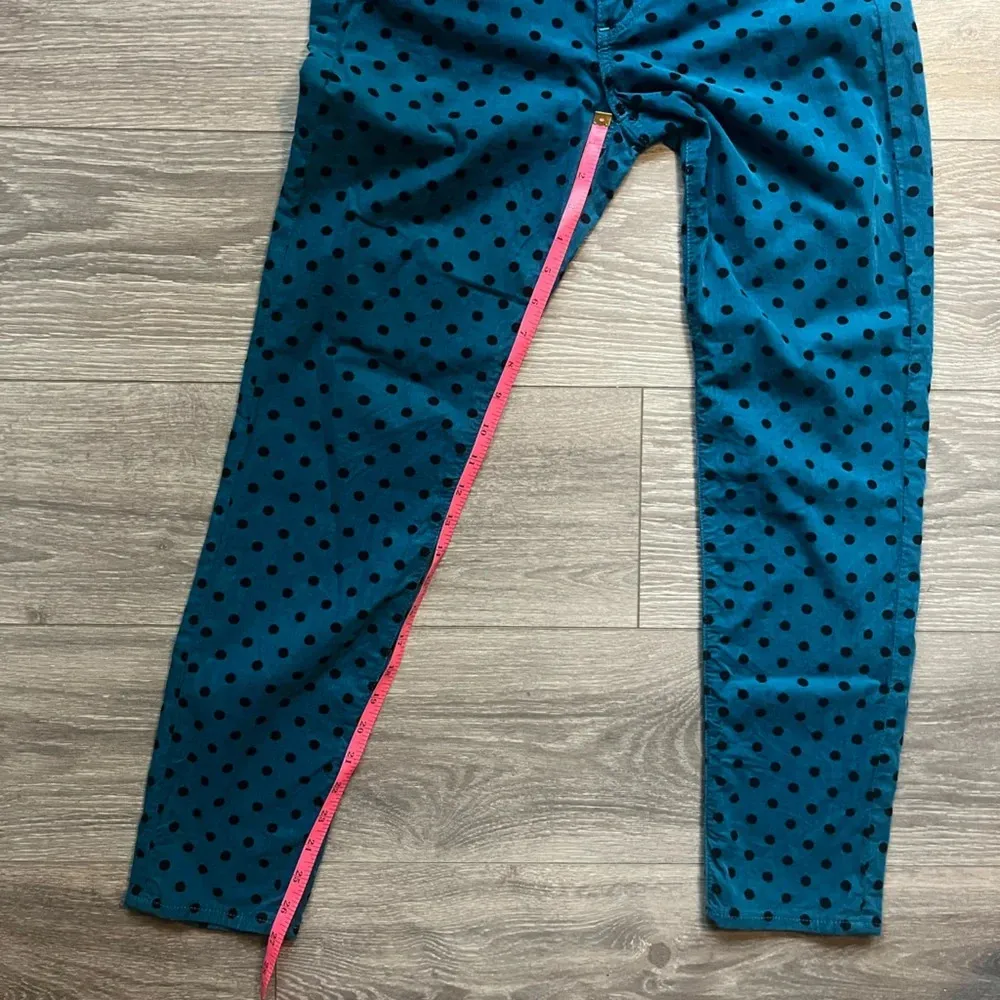 AG Adriano Goldschmied Blue Polka Dot Stevie Ankle Straight Leg Corduroys S 28 - Image 6