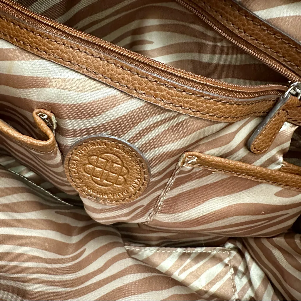 Dana Buchman Navy and Cream Canvas Striped Tote Leather Handles Sailing Vibes - Image 4