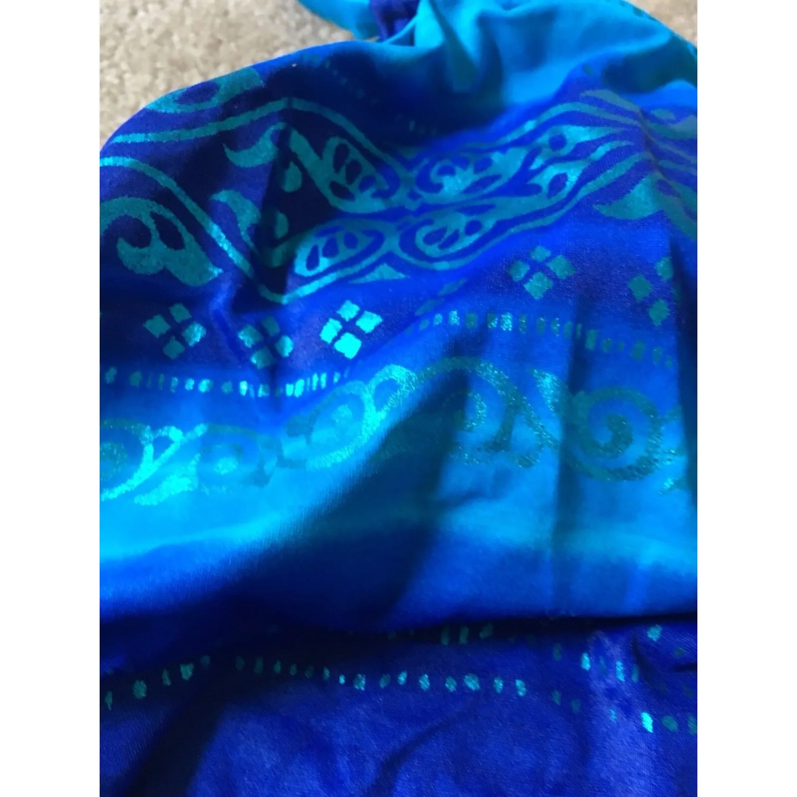 LP Swim by Maxine Women's Plus Size 16 Blue Striped Swim Tankini Halter Top - Image 2