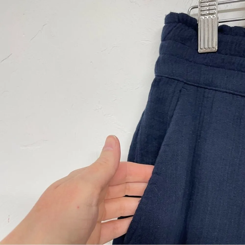 Loft Navy Blue Pull On Casual Wide Leg Dress Pants Womens S Comfort Stretch - Image 2