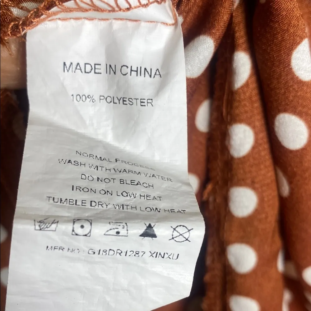 Glamaker Polka Dot Brown Wrap Dress Size L Size L - Image 11