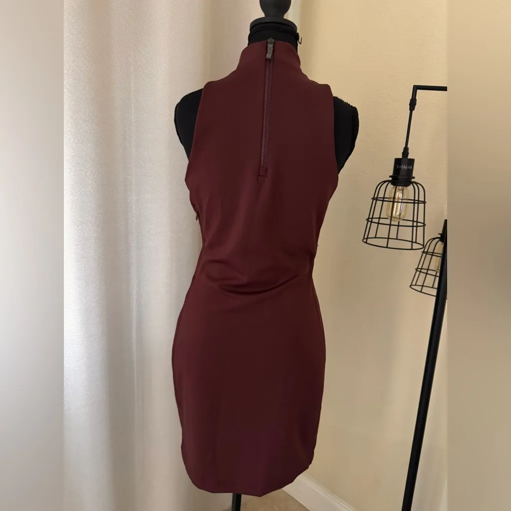 Greyson Burgundy Preppy Sleeveless Golf Activewear Turtleneck Sports Dress Small Red - Image 5