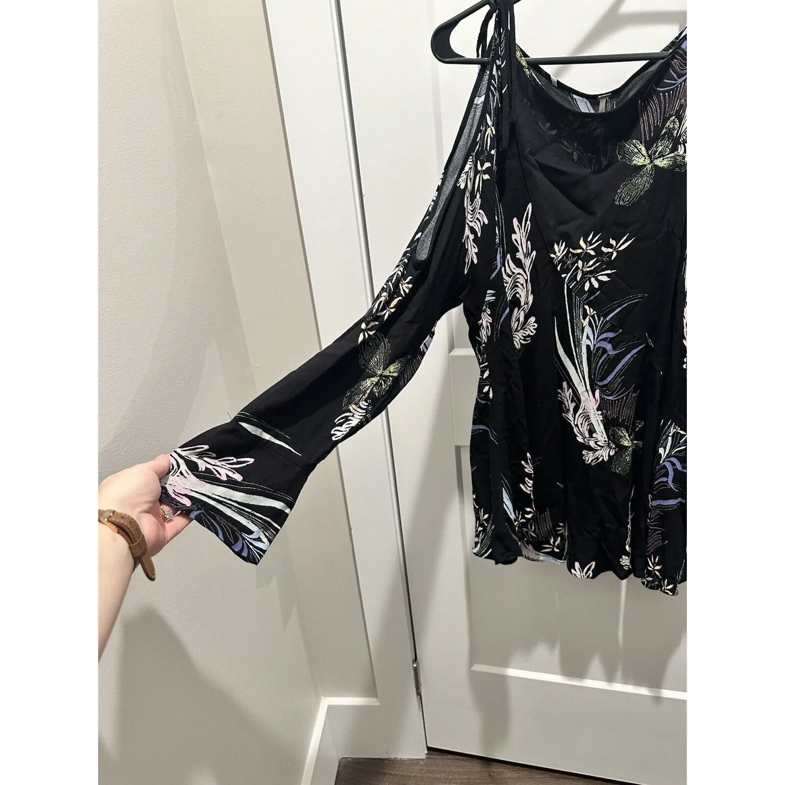 Free People Clear Skies Asymmetrical Cold Shoulder Blue Tunic Dress Size XS - Image 4