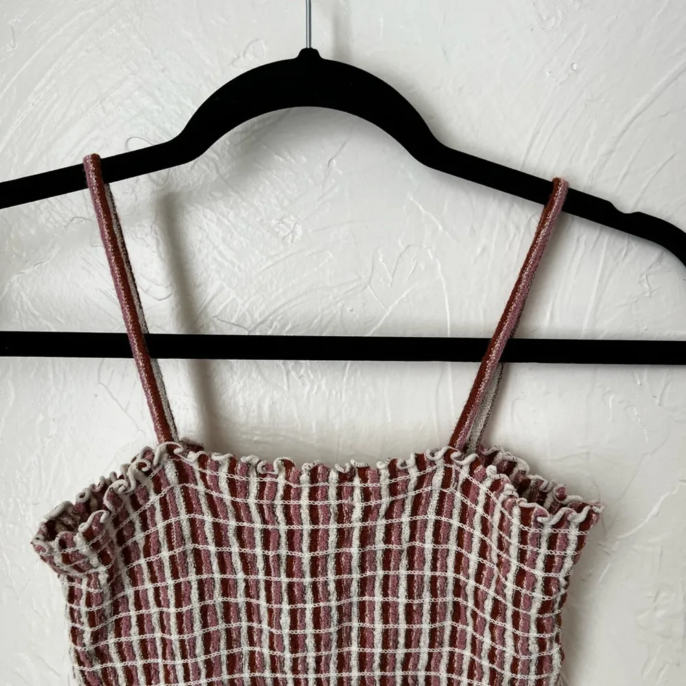 Madewell Jacquard smocked tank top in stripe▪️size XS - Image 5