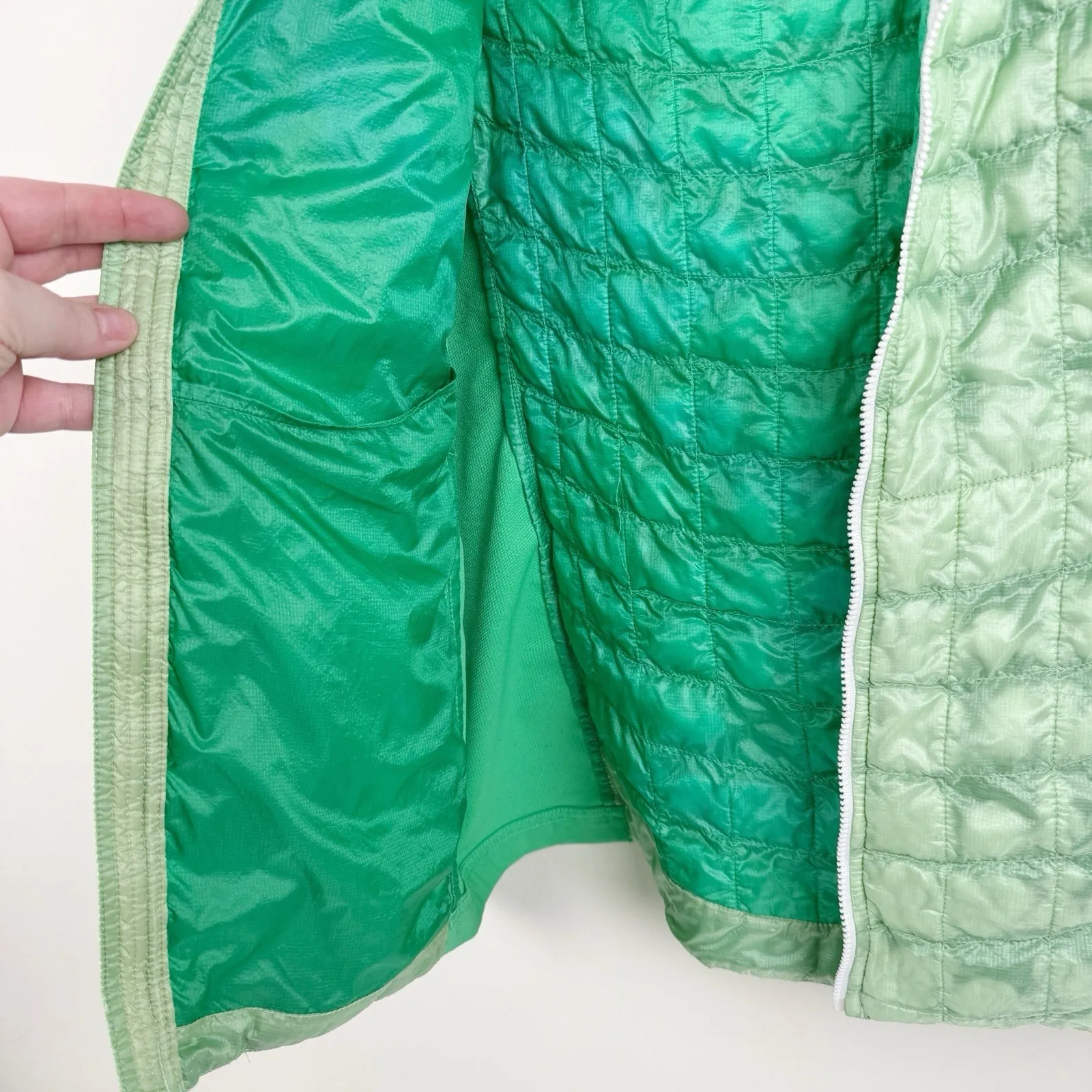 The North Face ThermoBall Hybrid Jacket Green Full Zip Hooded Women's Medium - Image 5