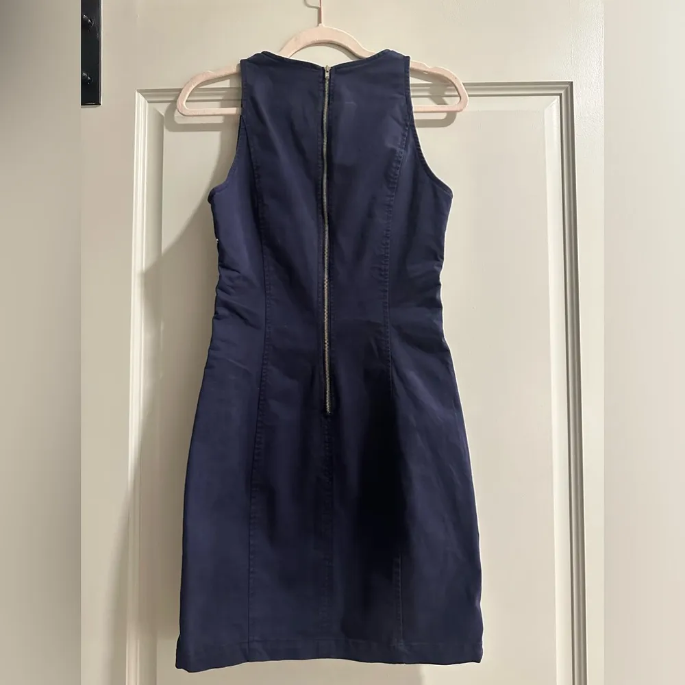 A.L.C. Valeria Lace Up Side Mini Dress Navy - Image 5