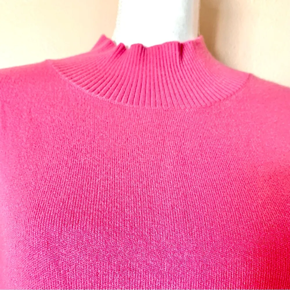 DM Fashion Pink Long Sleeve Ribbed Sweater Dress Size XL - Image 5