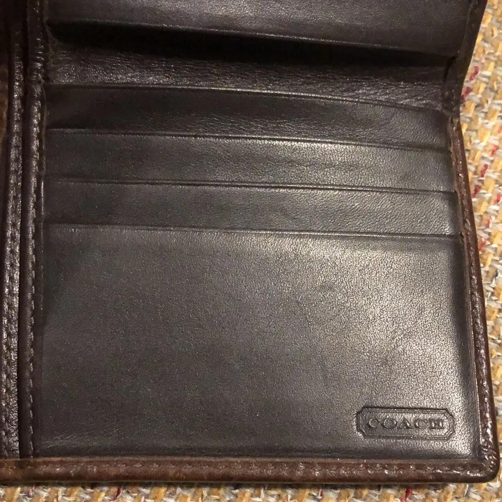 Coach  Patchwork Bifold Brown Leather Madras Wallet with Coin Section - Image 10