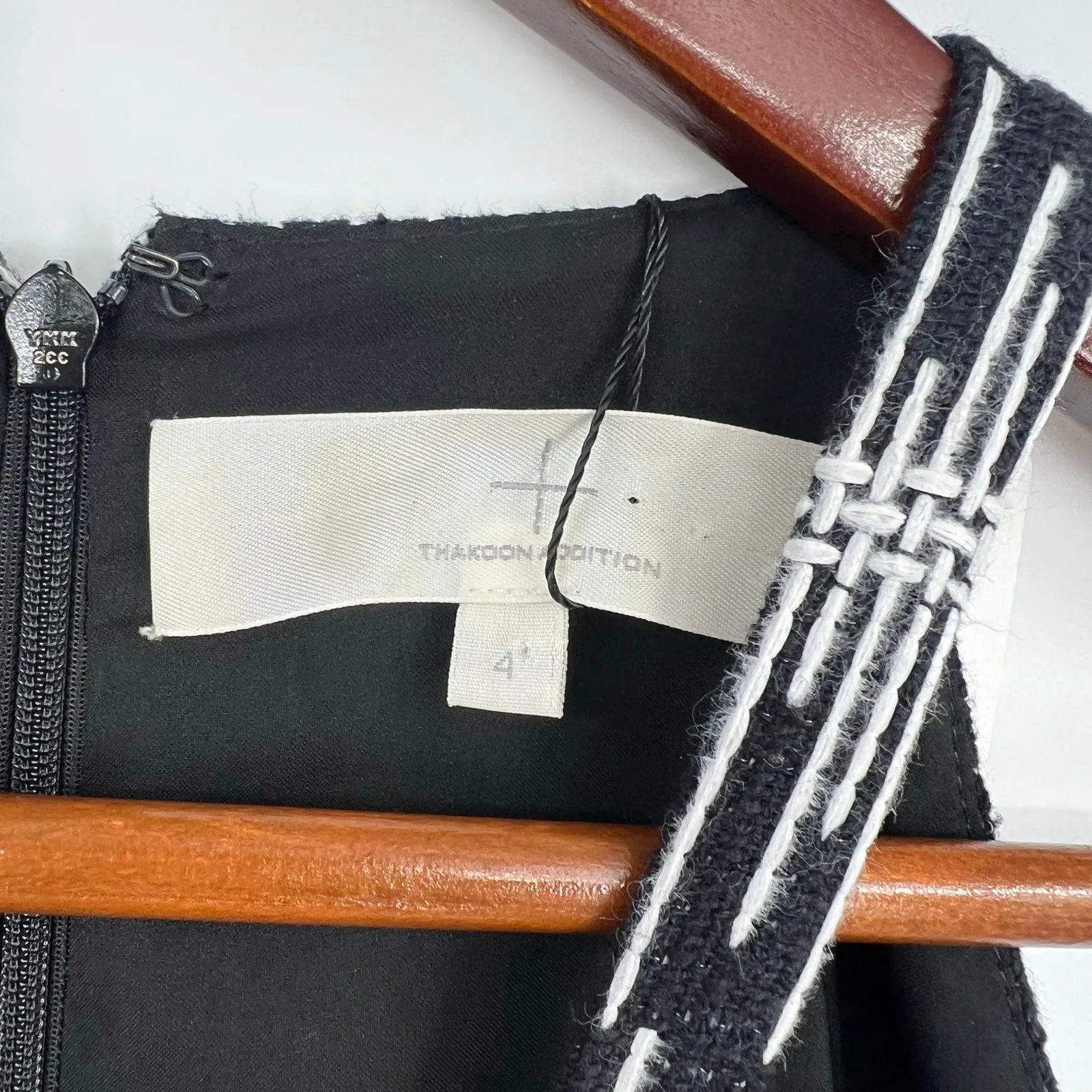 Thakoon Addition Black White Raised Stitch Sleeveless Mini Drop Waist Dress sz 4 - Image 7