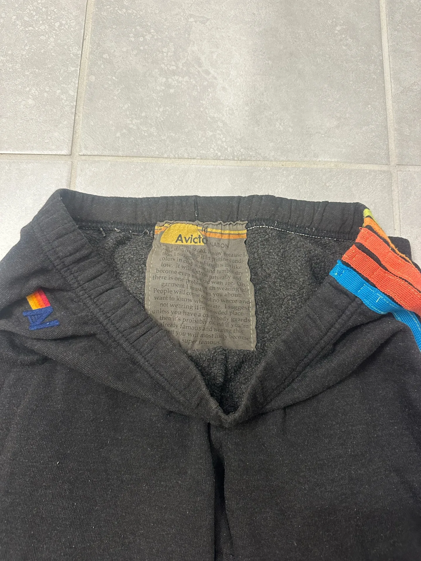 Aviator Nation Sweatpants 5 Stripe Charcoal - Image 3