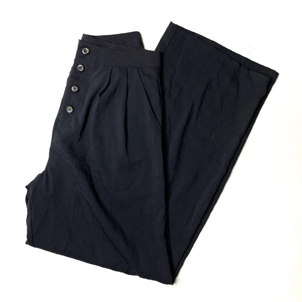 Le Lis Pin Striped Pleated Wide Leg Button Fly - Image 2