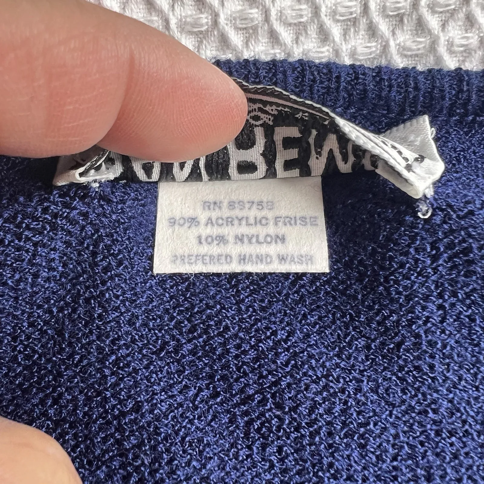 San Remo By Laura Knits VTG Women's Size Large Blue Long Sleeve Button‎ Cardigan - Image 5