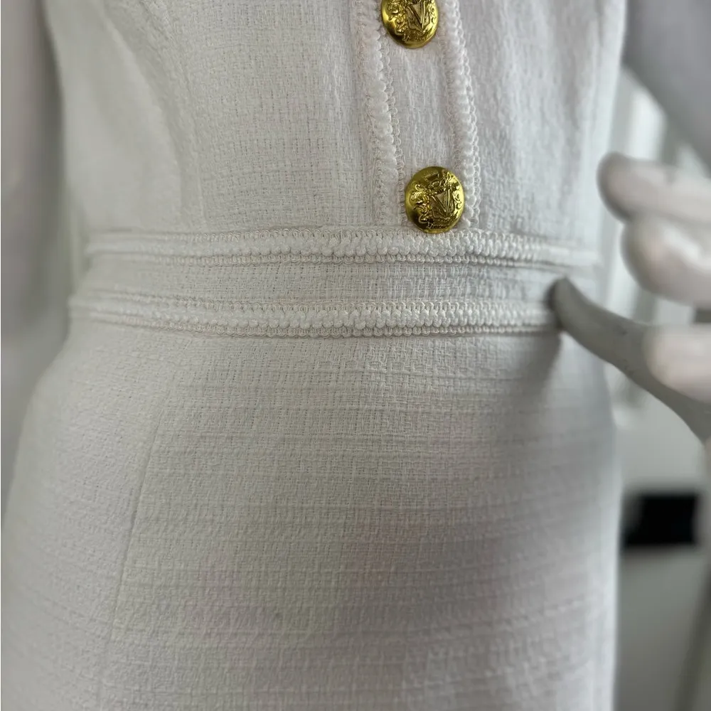Veronica Beard Julie White Cotton Dress Size 2. - Image 6