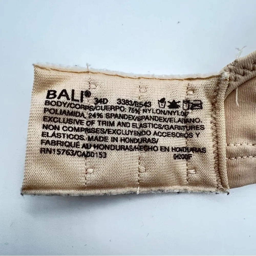 Bali Women's Tan Bra w/Soft Cups w/ Underwire Support Size 34D Style #3383/8543 - Image 6