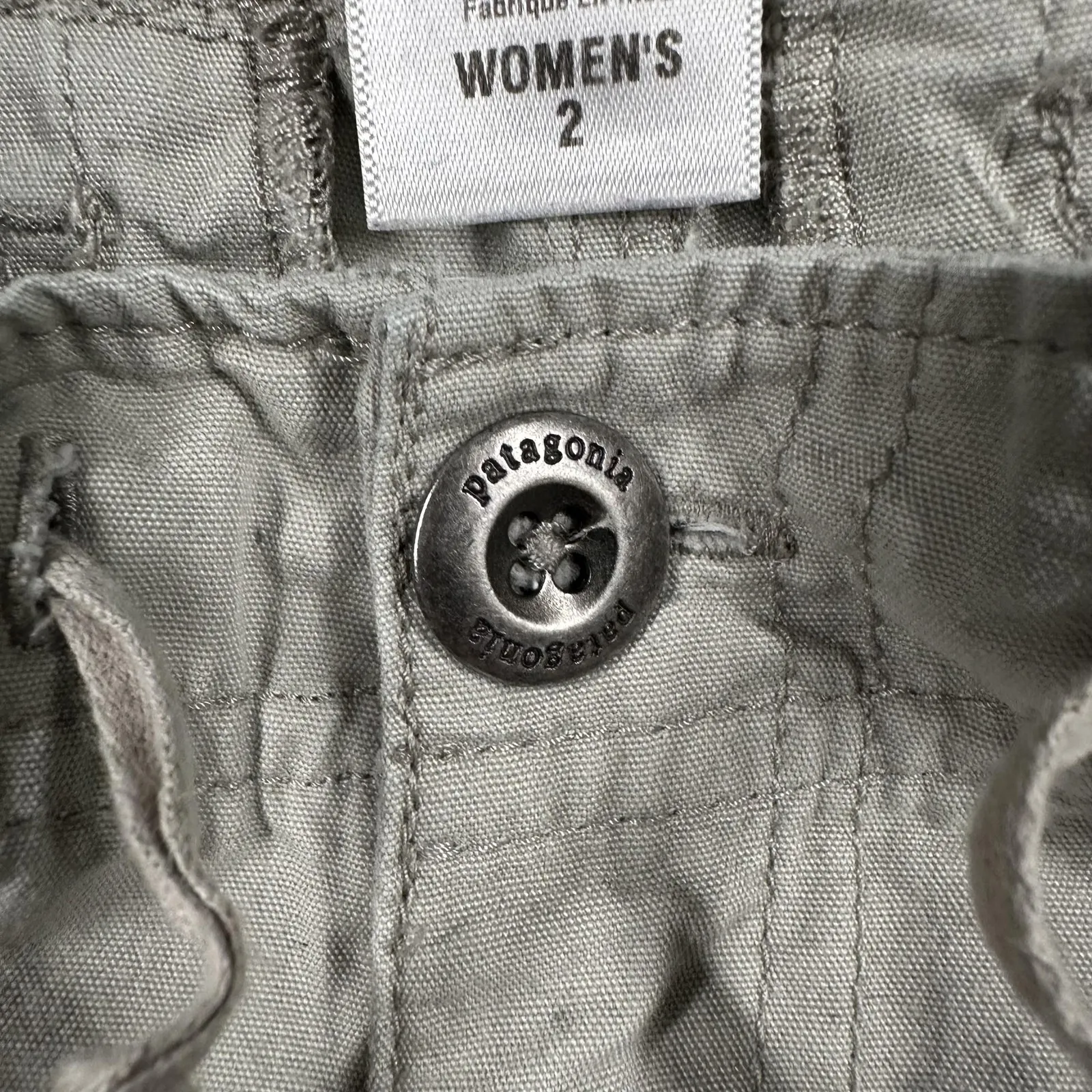 Patagonia Shorts Womens 2 Beige Organic Cotton Utility Drawstring Hiking Casual - Image 5