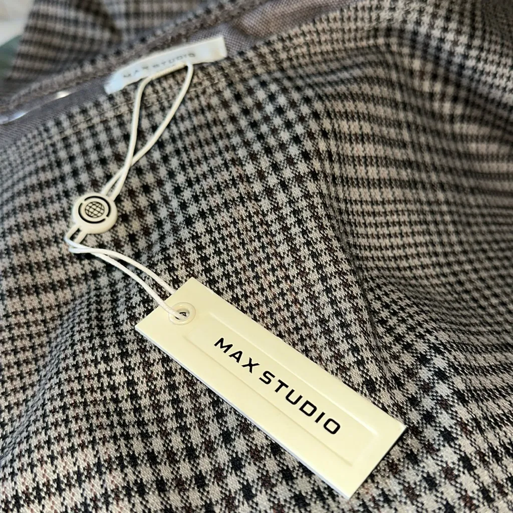 NWT Max Studio Women's Double Knit 3/4" Tie Sleeve Dress Houndstooth - Image 8