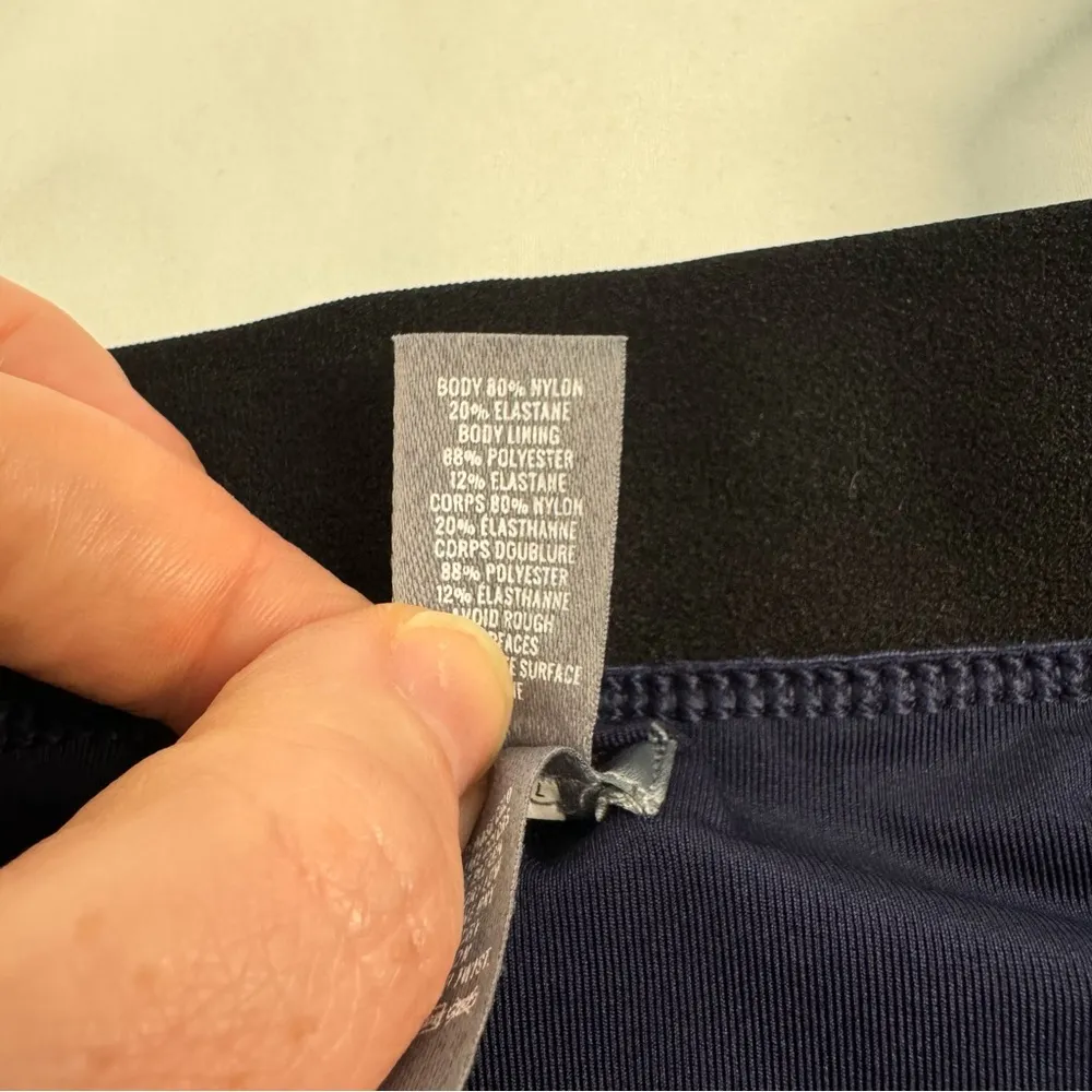 Aerie One Piece Swimsuit Size L Blue Colorblock Deep V Neck Pin Up Open Back - Image 4